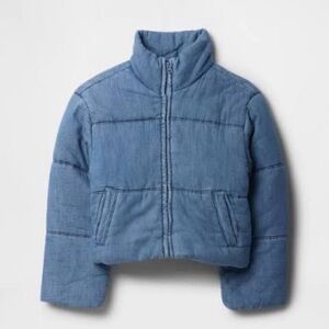 GAP Kids Denim Blue Puffer Jacket